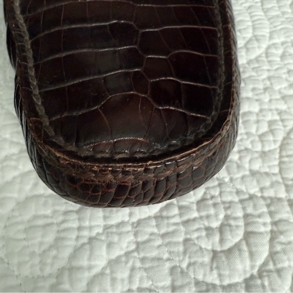 Prada Men's Dark Brown Croc-Embossed Loafers - Picture 6 of 16